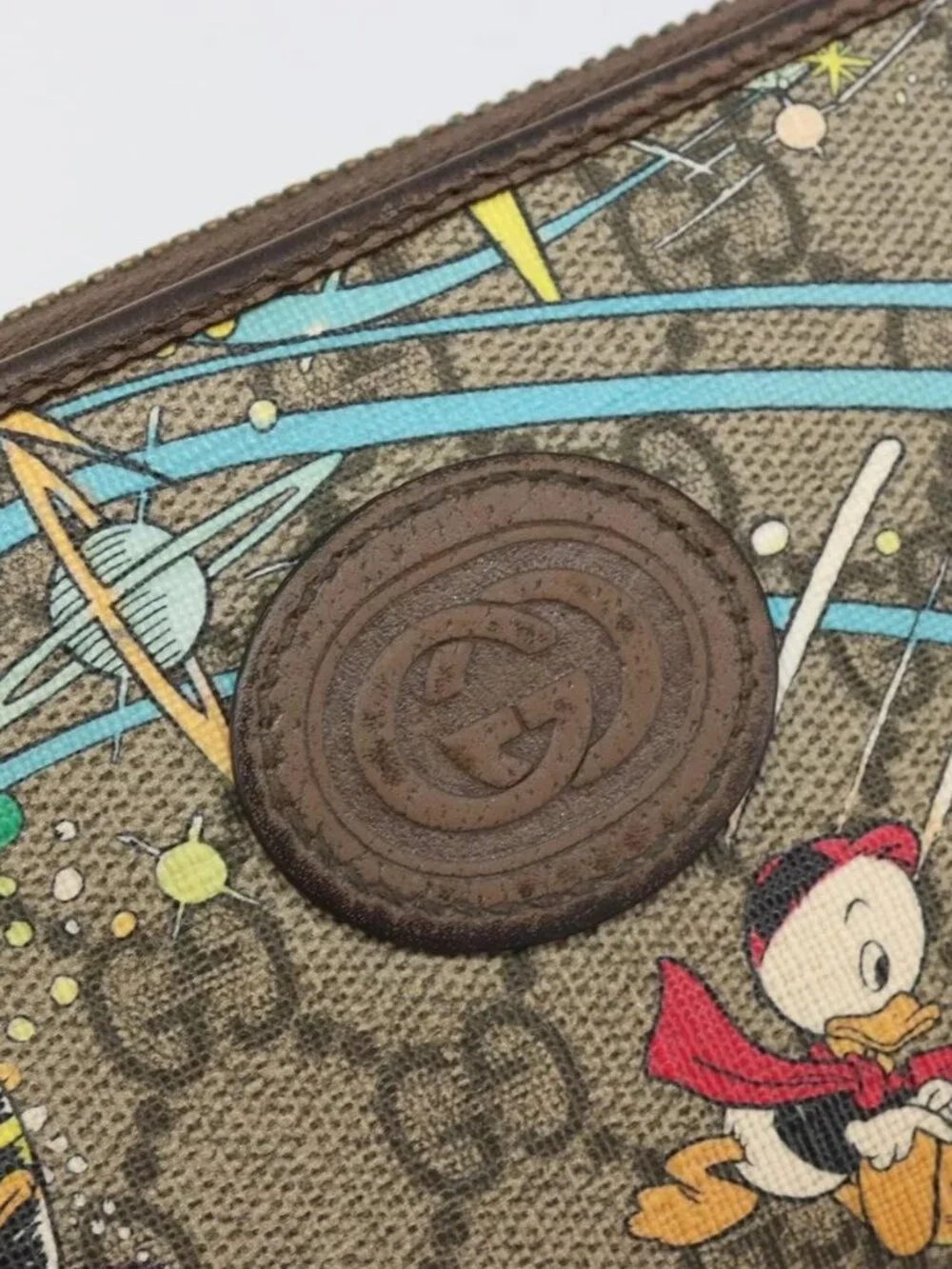 GUCCI GG Supreme Wallet PVC Beige 647940 Auth 186699A